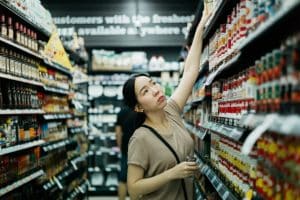 Student doing their grocery shopping