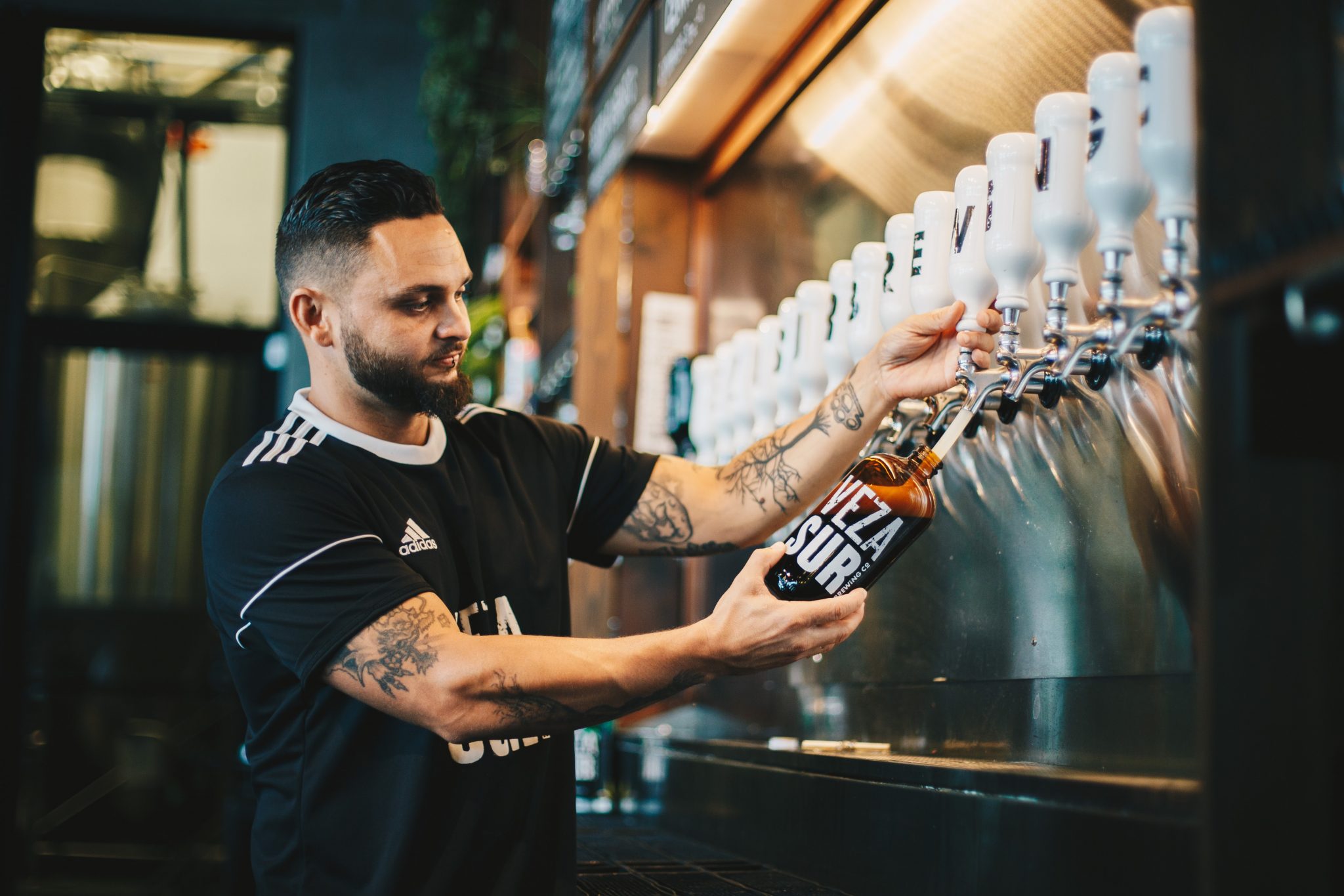 Boy working in a pub